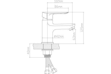 Купить Смеситель для умывальника BOOU B8274-1J гайка 35мм фото №5