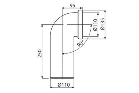 Купить Колено Alca Plast для унитаза 90°  A90-90 фото №2