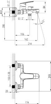 Купить Cмеситель для ванны Horizont Milardo HORSB02M02 фото №3