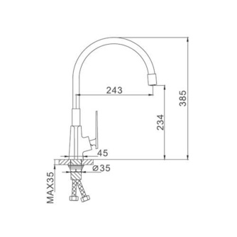 Купить Смеситель для кухни  Frap  гибкий излив  с картриджем  черный  F4457 фото №2