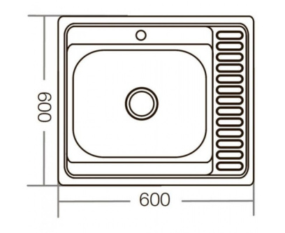 Купить Мойка нерж. накладная ZERIX  Z6060L-04-160E  20448 фото №2