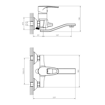 Купить Смеситель Decoroom DR70044 для ванны с поворотным изливом 20 см  хром фото №2